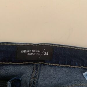 Just black denim , size 24 waist